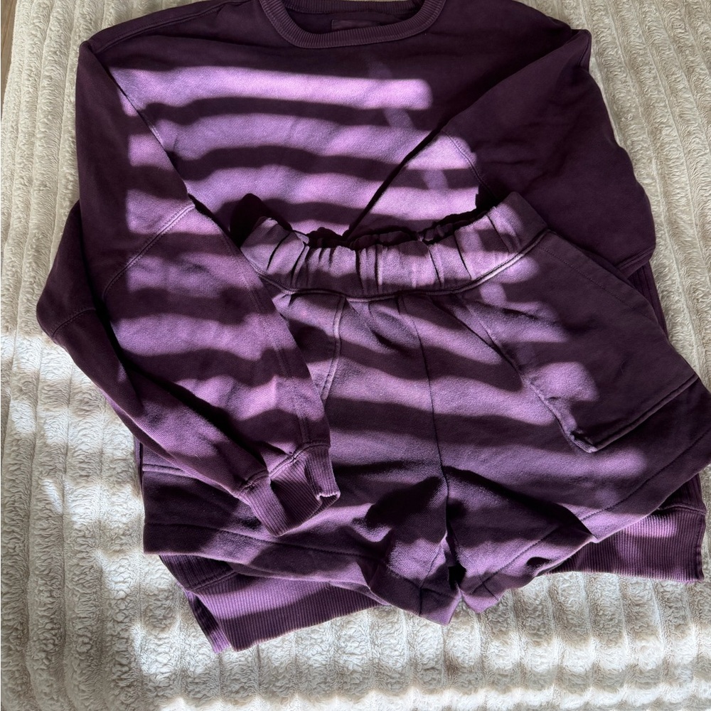 Aerie plum Sweatshirt and Shorts Set